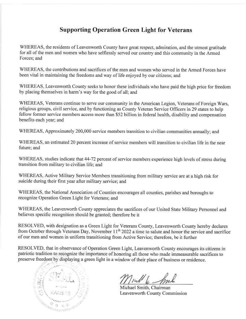 11.2.22 Operation Green Light for Veterans Proclamation